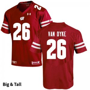 Men's Wisconsin Badgers NCAA #26 Jack Van Dyke Red Authentic Under Armour Big & Tall Stitched College Football Jersey XF31K45ER